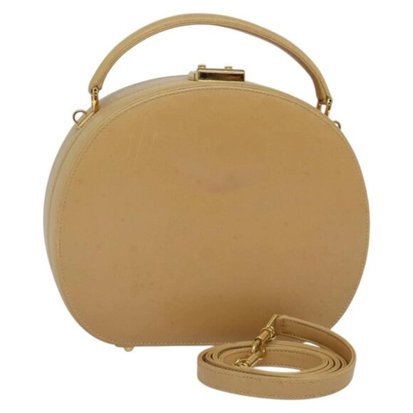 GUCCI Hand Bag Leather 2way Beige Gold 000 781 0235 Auth SW973 - Picture 1 of 16